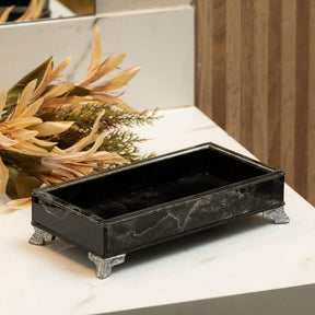 Bandeja de Vidro Efeito Mármore – Elegância e Funcionalidade para Seu Espaço - LK House
