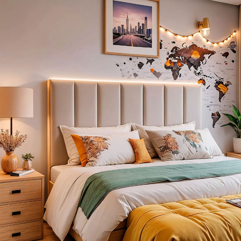 Kit Com Até 10 Placas de Cabeceira Modular Estofada 45X20  Cama King Queen Casal Solteiro Envio Full