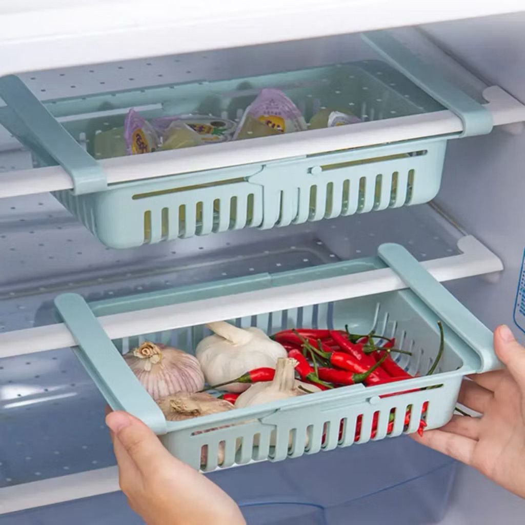 Cesto Organizador De Geladeira Multiuso Gaveta Retrátil Ajustável Prático Portátil - imagem 3