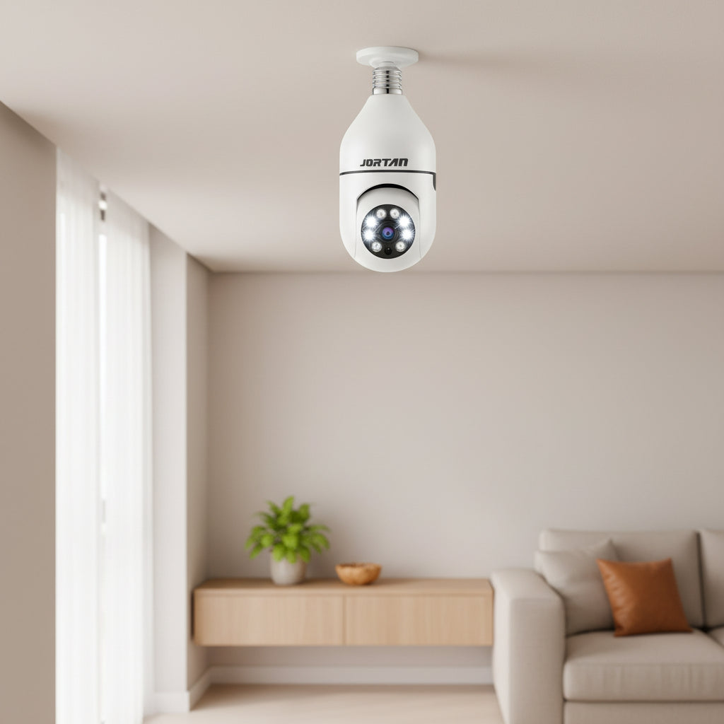 Câmera Lâmpada 360° WiFi — Mais Segurança para Sua Casa