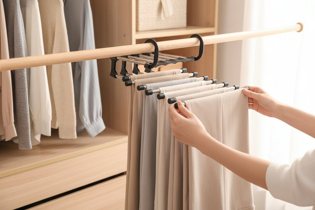 Cabide Organizador 5 em 1 em Aço Inox — Mais Espaço e Organização para Seu Guarda - Roupa - LK House