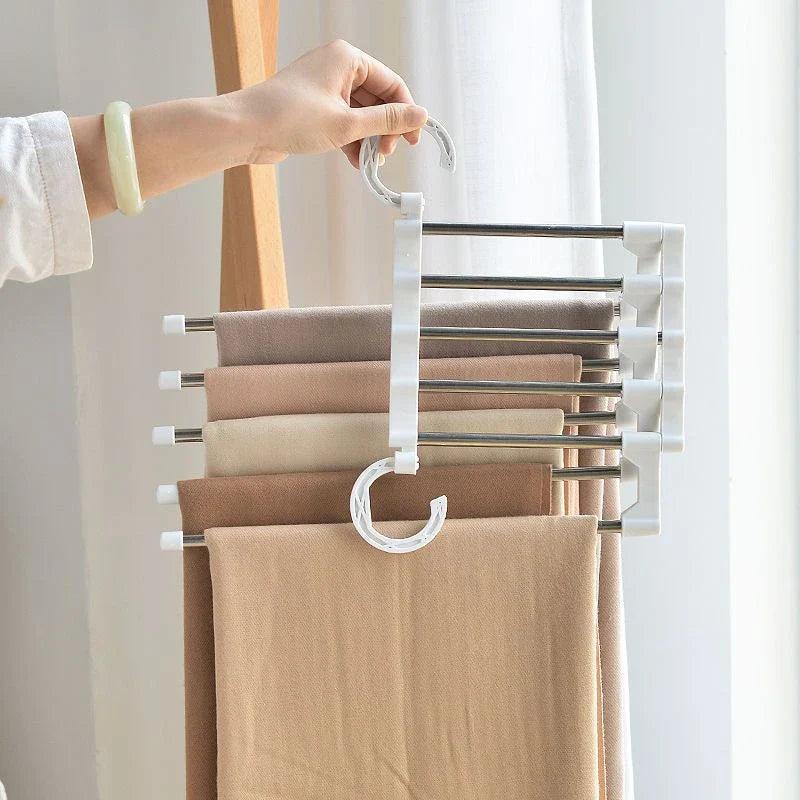 Cabide Retrátil 5 em 1 – Mais Espaço e Organização para o Seu Guarda - Roupa - LK House