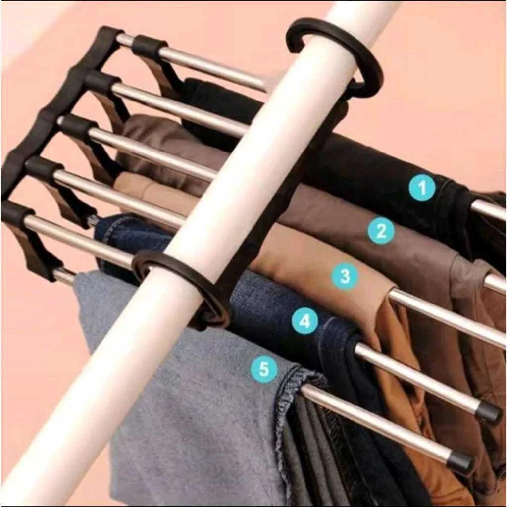 Cabide Retrátil 5 em 1 – Mais Espaço e Organização para o Seu Guarda - Roupa - LK House