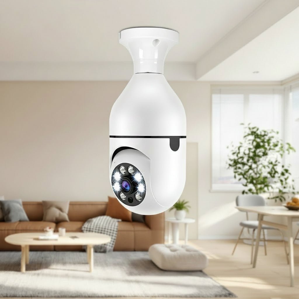 Câmera Lâmpada 360° WiFi — Mais Segurança para Sua Casa - LK House