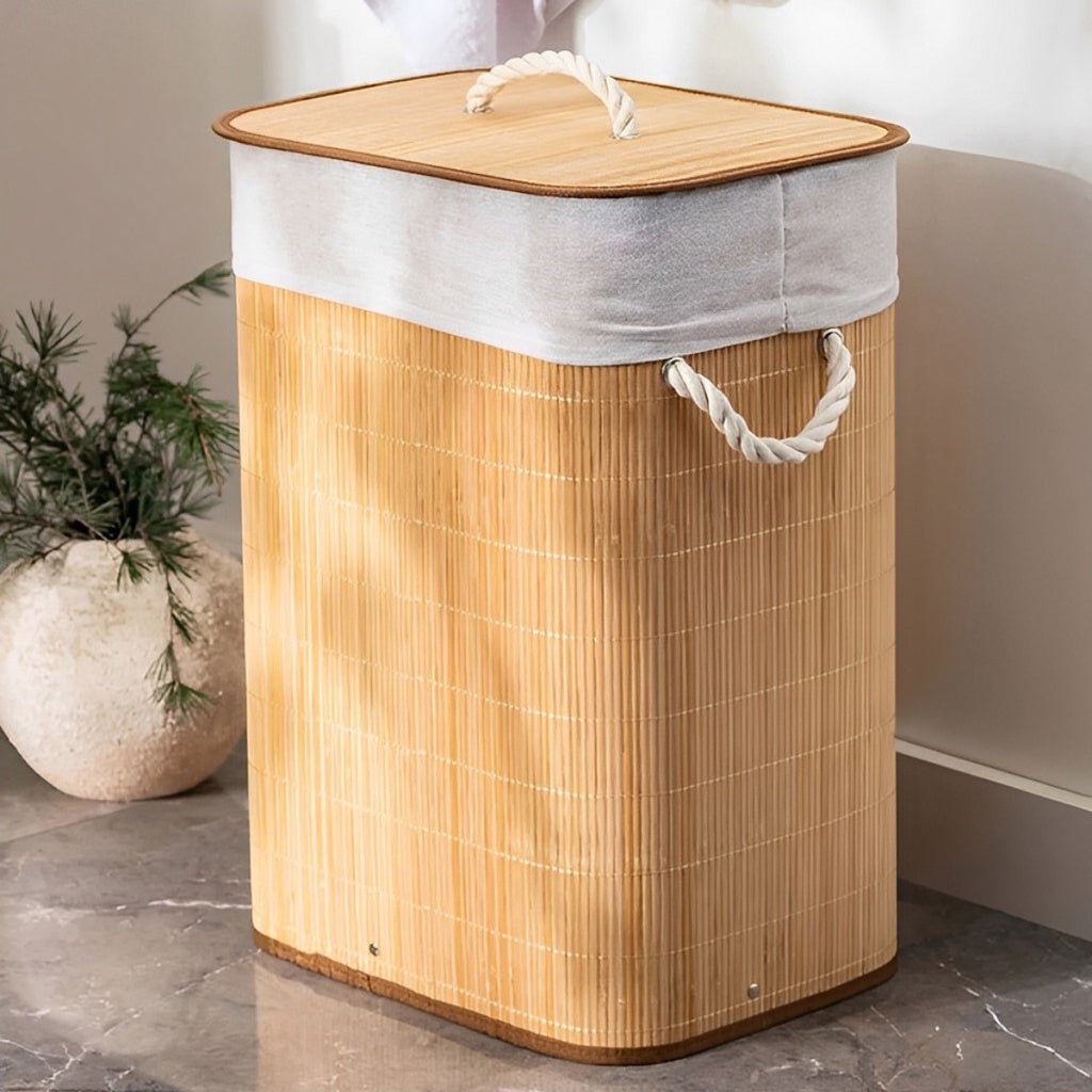 Cesto de Roupa Suja de Bambu – Organização com Estilo e Sustentabilidade - LK House
