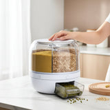 Dispenser Giratório com 6 Compartimentos – Mais Organização e Praticidade para Seus Grãos - LK House