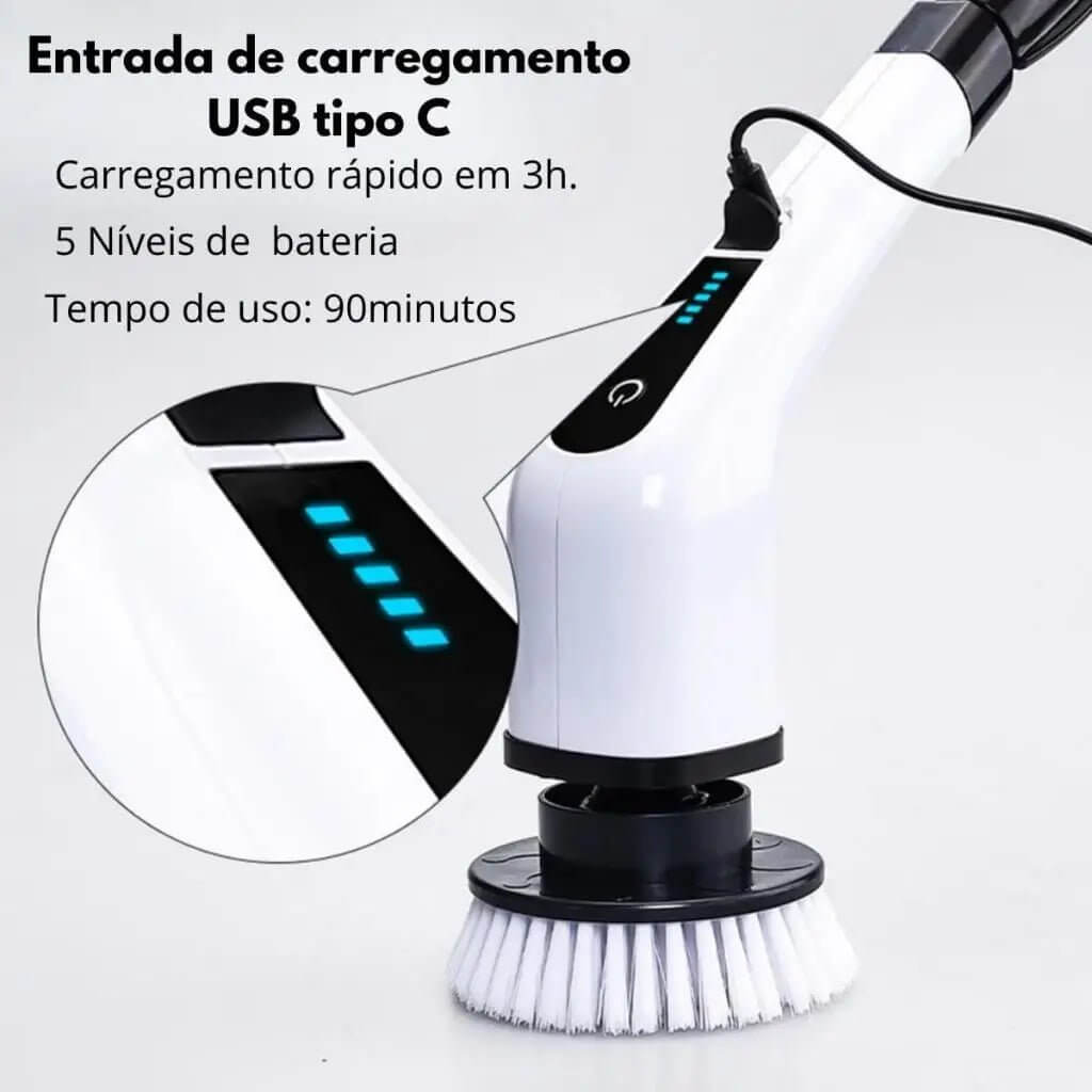 escova eletrica de limpeza 9 em 1 – Limpeza Rápida e Eficiente