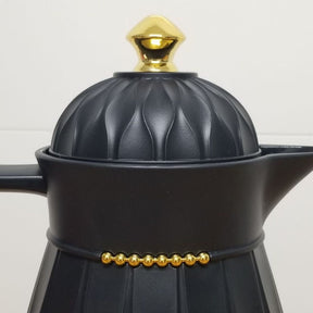 Garrafa Térmica de Café Chic 1L Preta e Dourada – Estilo e Alta Conservação Térmica - LK House