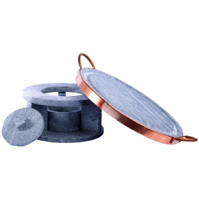 Grelha de Pedra Sabão para Churrasco com Rechaud – Prepare Churrascos com Sabor e Estilo - LK House