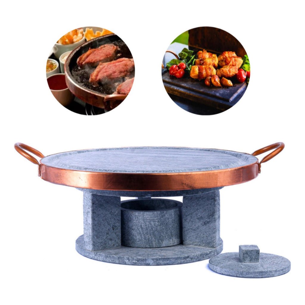 Grelha de Pedra Sabão para Churrasco com Rechaud – Prepare Churrascos com Sabor e Estilo - LK House