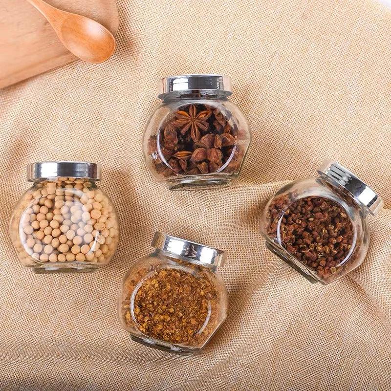 Kit de Potes Condimentos/Mini Baleiros de Vidro 4 Peças - LK House