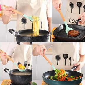 Kit Utensílios de cozinha em Silicone 12 peças + Suporte - LK House