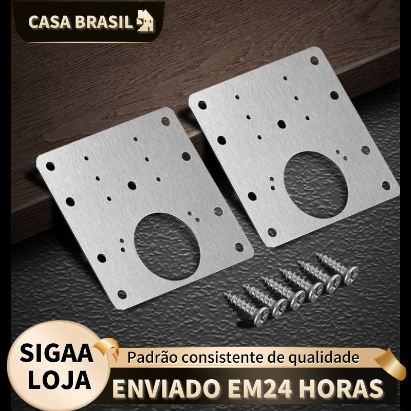 Kit 10 Placas Reparo para Consertar Dobradiça Armário