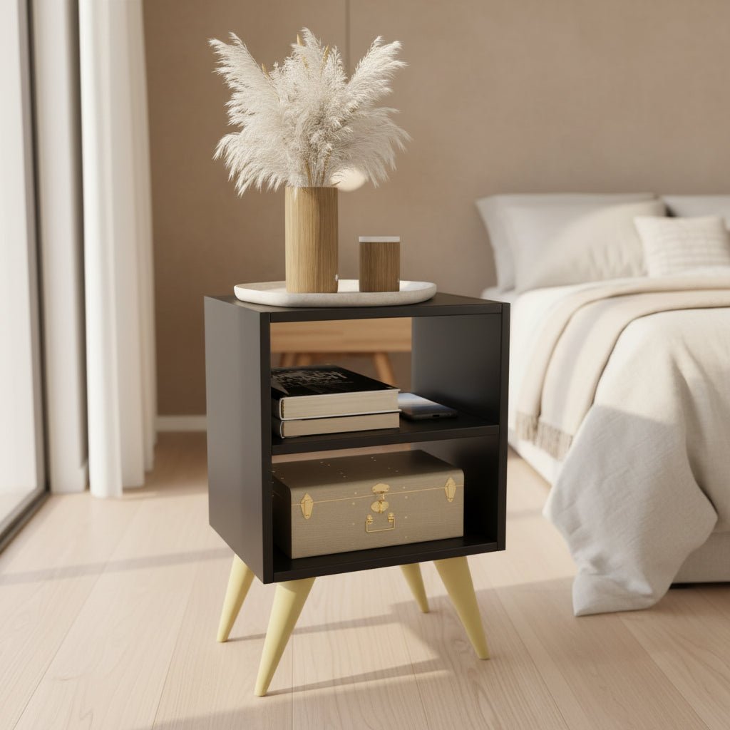Mesa de Cabeceira Retrô Compacta — Organização com Charme - LK House