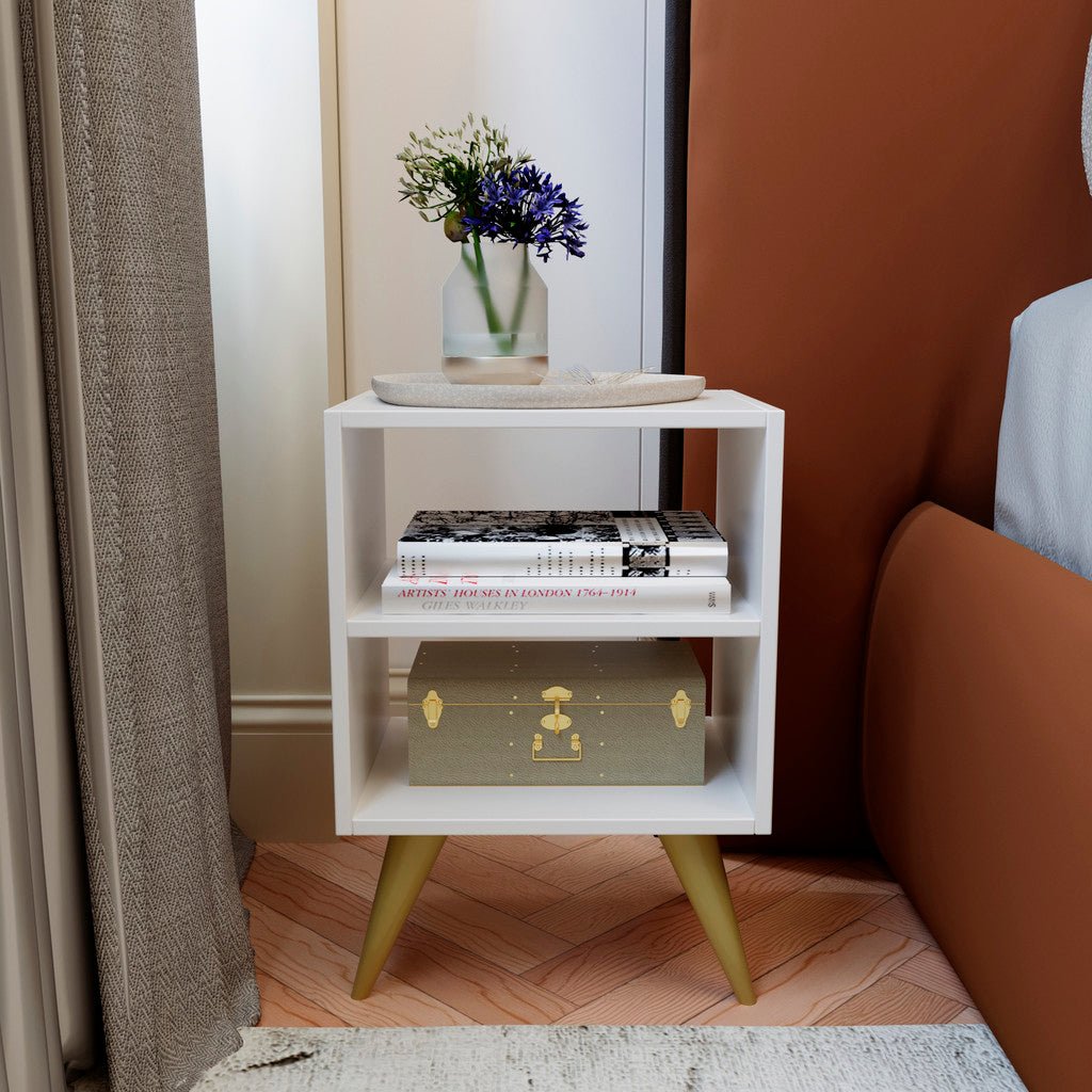 Mesa de Cabeceira Retrô Compacta — Organização com Charme - LK House