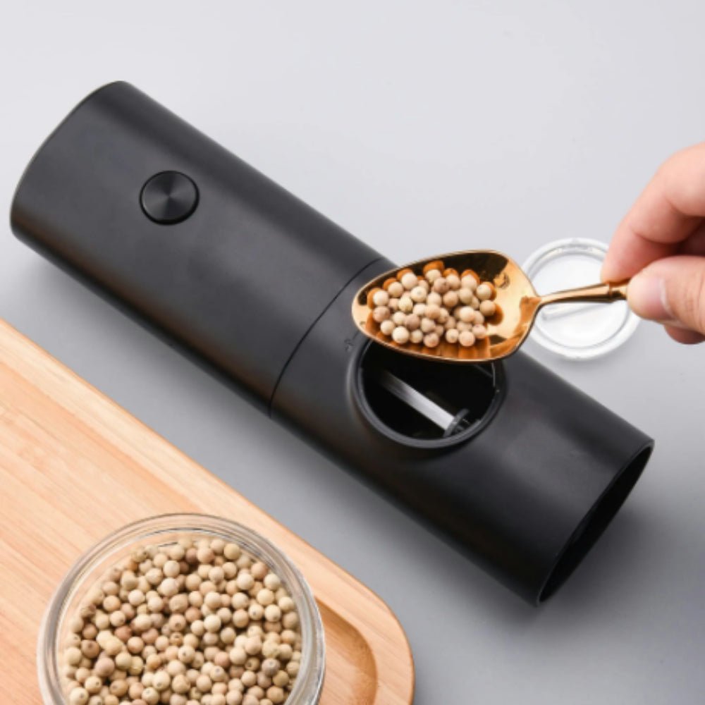 Moedor Elétrico Automático de Sal e Pimenta – Sabor Sempre Fresco - LK House