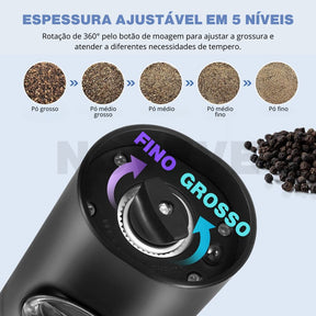 Moedor Elétrico Automático de Sal e Pimenta – Sabor Sempre Fresco - LK House