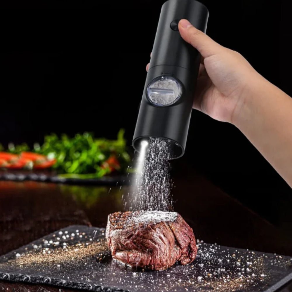 Moedor Elétrico Automático de Sal e Pimenta – Sabor Sempre Fresco - LK House