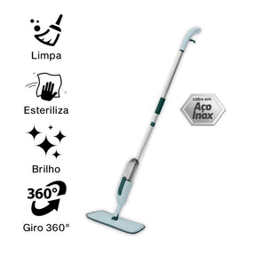 Mop Spray Giratório 360° com Reservatório – Limpeza Prática e Eficiente - LK House