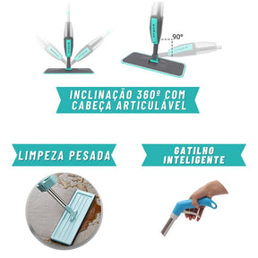 Mop Spray Giratório 360° com Reservatório – Limpeza Prática e Eficiente - LK House
