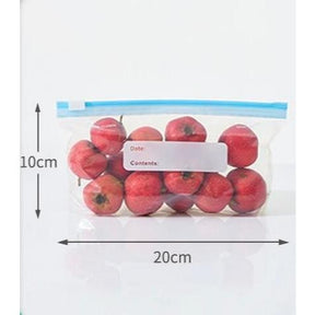 Kit 20 Sacos Herméticos Reutilizáveis para Alimentos – Zip Lock, Freezer e Geladeira