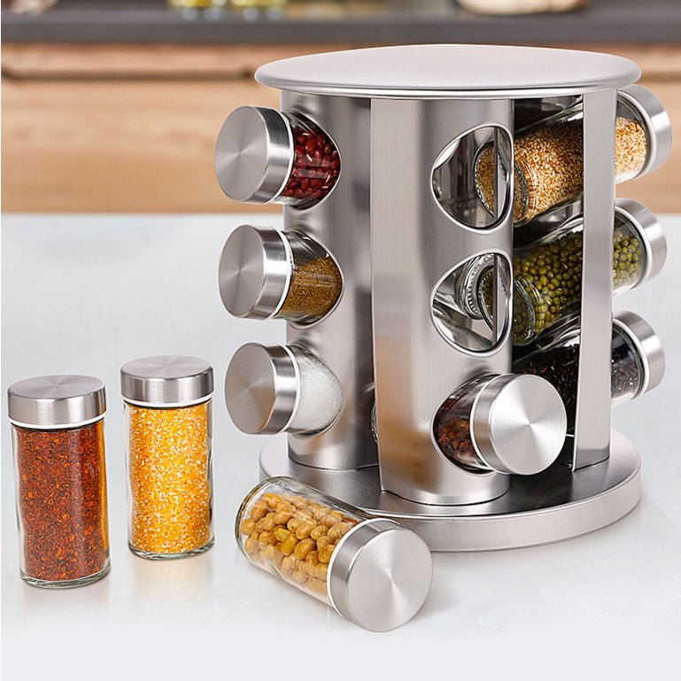 Porta - Tempero Giratório em Prata – Organização e Praticidade na Sua Cozinha! - LK House