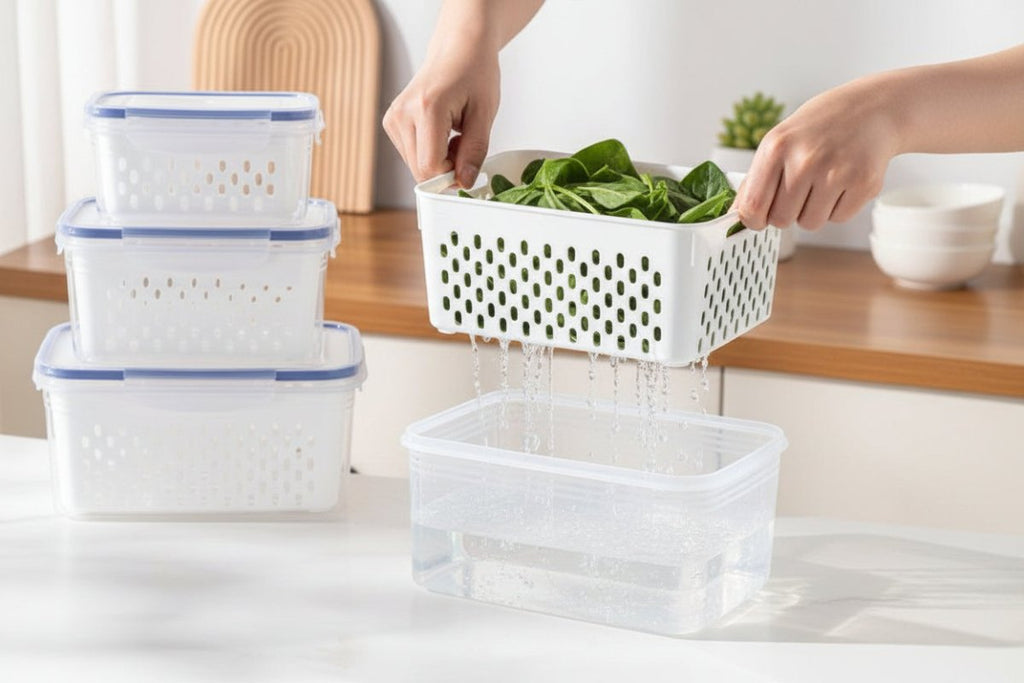 Potes para Geladeira com Tampa – Kit com 3 Organizadores para Mais Frescor e Organização - LK House