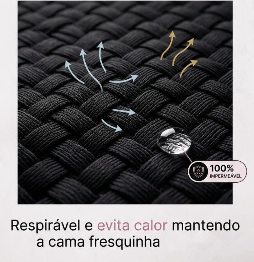 Protetor de Colchão 100% Impermeável Casal com Elástico - LK House