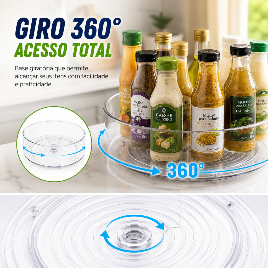 Organizador Giratório 360 Multiuso Para Cozinha Molhos Cosméticos - imagem 5