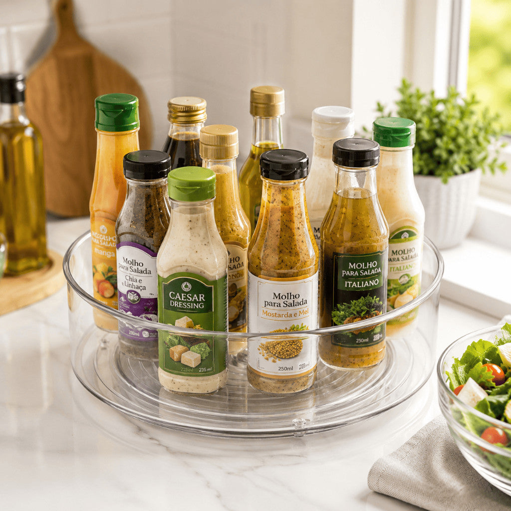 Organizador Giratório 360 Multiuso Para Cozinha Molhos Cosméticos - imagem 2