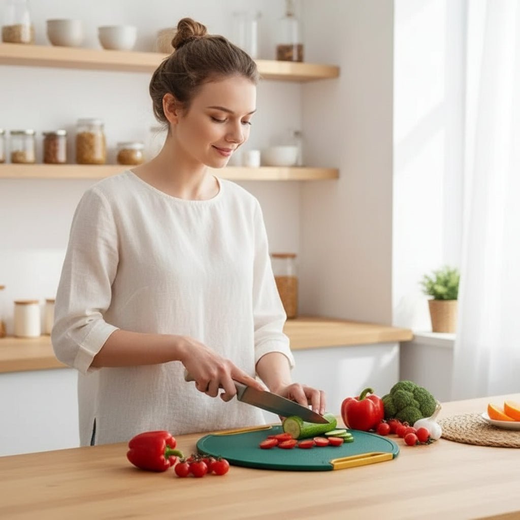 Tábua de Corte Antibacteriana com Suporte — Mais Higiene e Praticidade para Sua Cozinha - LK House
