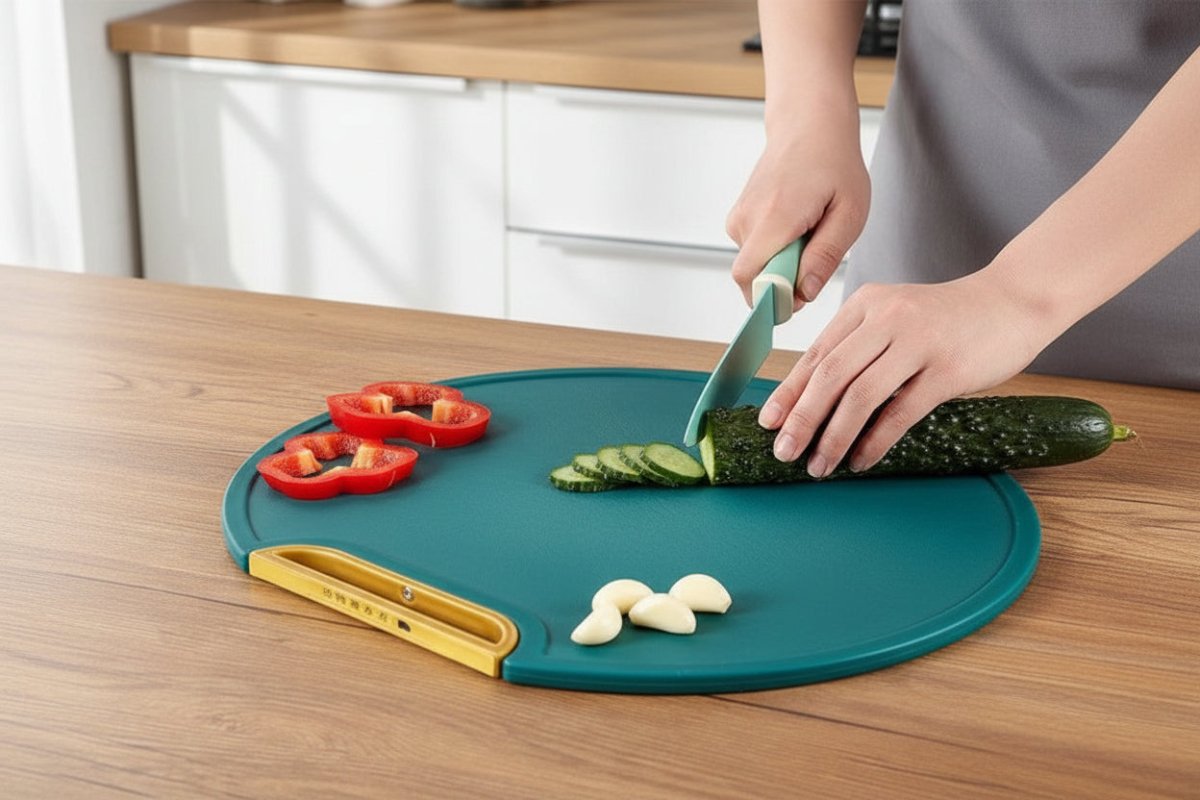 Tábua de Corte Antibacteriana com Suporte — Mais Higiene e Praticidade para Sua Cozinha - LK House
